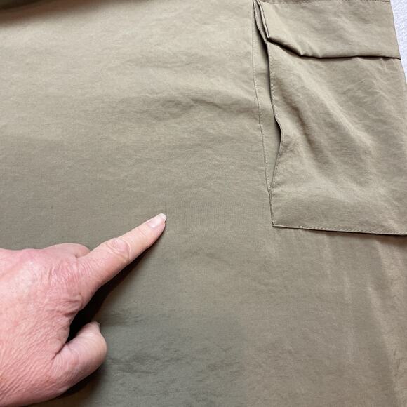 By Anthropologie Parachute Pants Womens XL Green Cinch Waist Ankle Drop Crotch - Picture 11 of 11